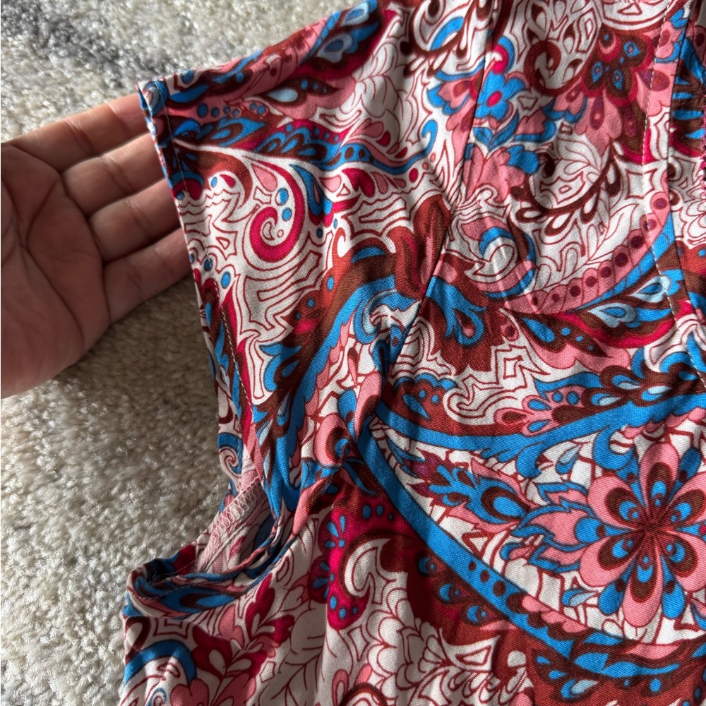 Soft Surroundings Red and Blue Paisley Maxi Dress - Picture 7 of 9